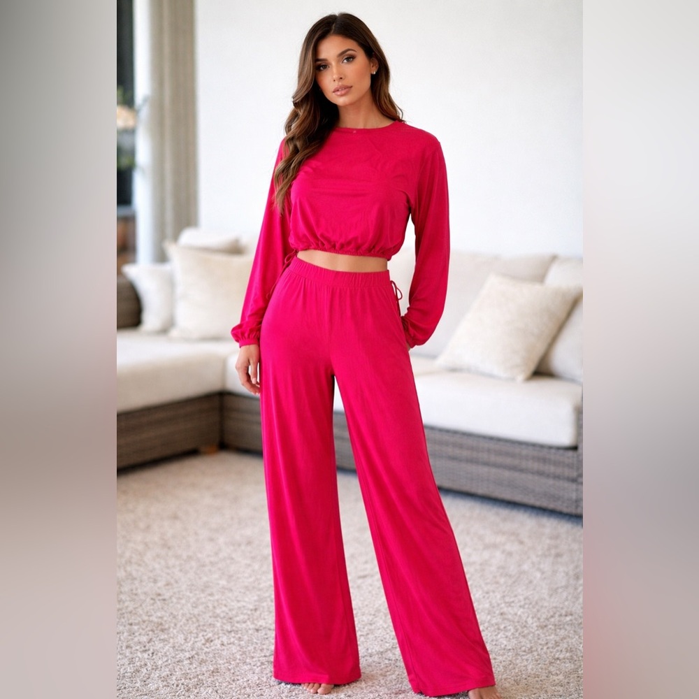 Bright Pink Two-Piece Lounge Set
